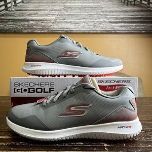 Skechers Men's Max 2 Arch Fit Waterproof. Grey/Red.(214028WW/GYRD). size 10